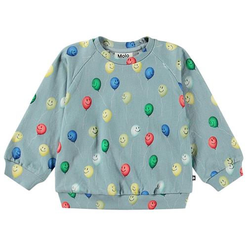 Molo GOTS Disc Sweatshirt Smiling Balloons | Blå | 80 cm