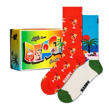 Happy socks Strømper 2P Beach Life Gift Set Flerfarvet bomuld Str 41/46