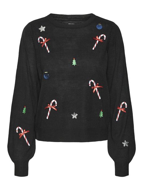 VERO MODA Pullover 'JOLLY'  blandingsfarvet / sort