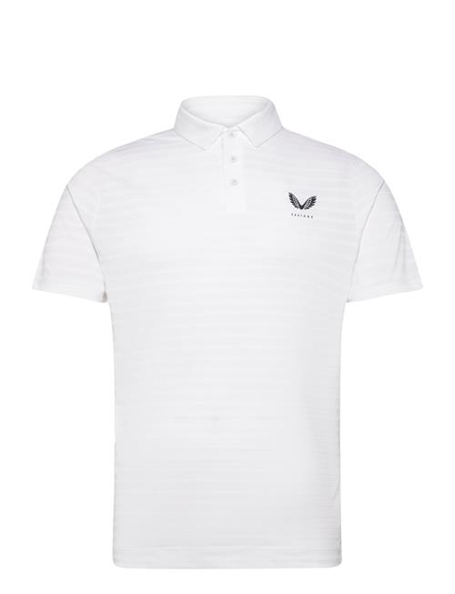 Se Castore Textured Pique Stripe Polo Castore White ved Booztlet