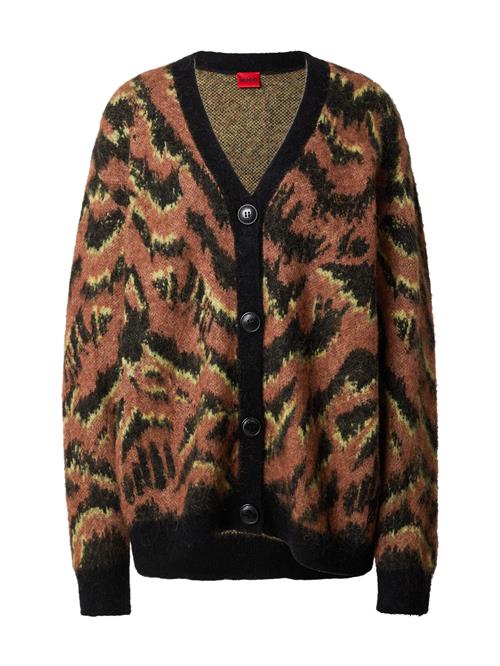 HUGO Oversized cardigan 'Sameedina'  cognac / pastelgul / sort