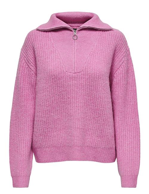 ONLY Onlbaker L/S Zip Pullover Knt Noos ONLY Pink