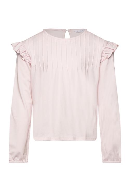 Long -Sleeved T-Shirt With Ruffles Mango Pink