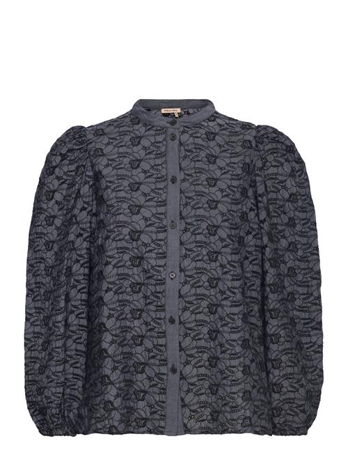 Stella Nova Cotton Shirt With All Over Embroide Stella Nova Black