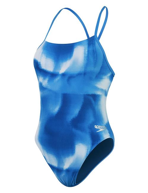 Speedo Womens Allover Digital Tie Back Speedo Blue