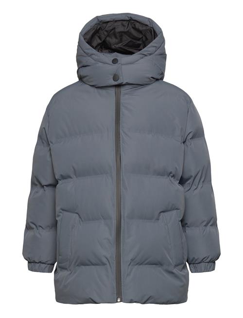 Hood Quilted Coat Mango Blue