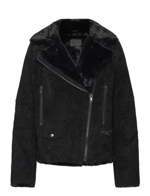 Jofama Awa Shearling Suede Biker Jofama Black