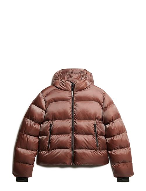 Superdry Hooded Luxe Sports Puffer Superdry Brown