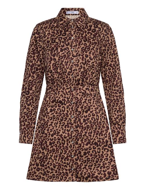 Leopard-Print Shirt Dress Mango Brown