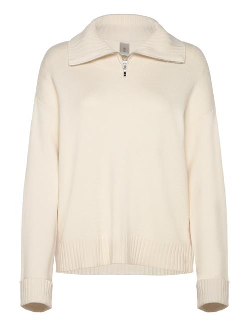 YAS Yasfonny Ls Zip Knit Pullover S. - D2D YAS Cream