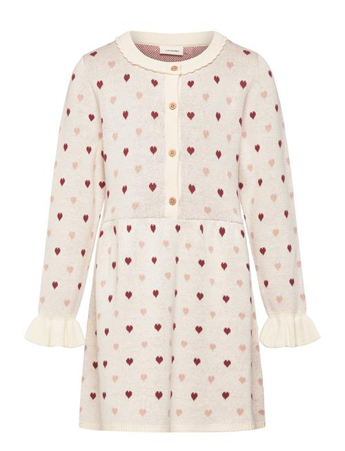 Lil'Atelier Nmfsaran Ls Knit Dress Heart Lil Lil'Atelier Cream