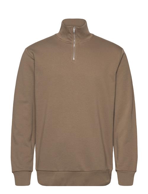 Jersey Half Zip Sweat Lindbergh Brown