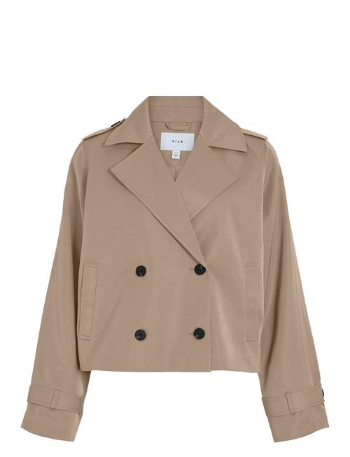 Viaddison L/S Short Trenchcoat Vila Beige