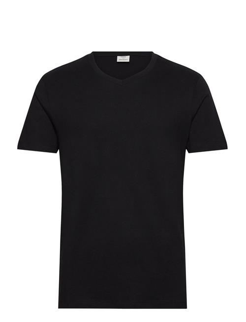 Slim Fit V-Neck T-Shirt 100 Cotton Mango Black