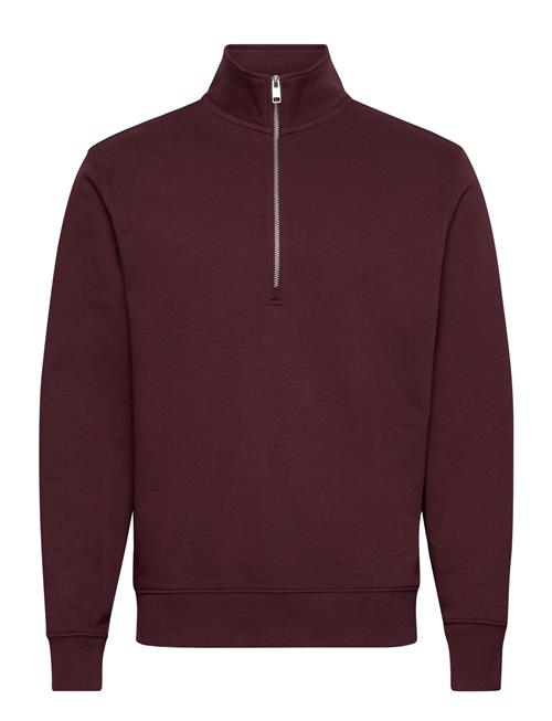 Brushed Zip-Up Sweatshirt Regular Fit Mango Burgundy