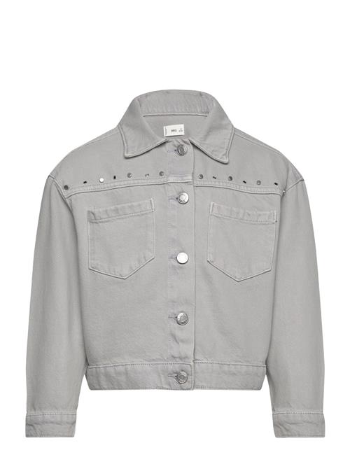 Mango Studded Denim Jacket Mango Grey