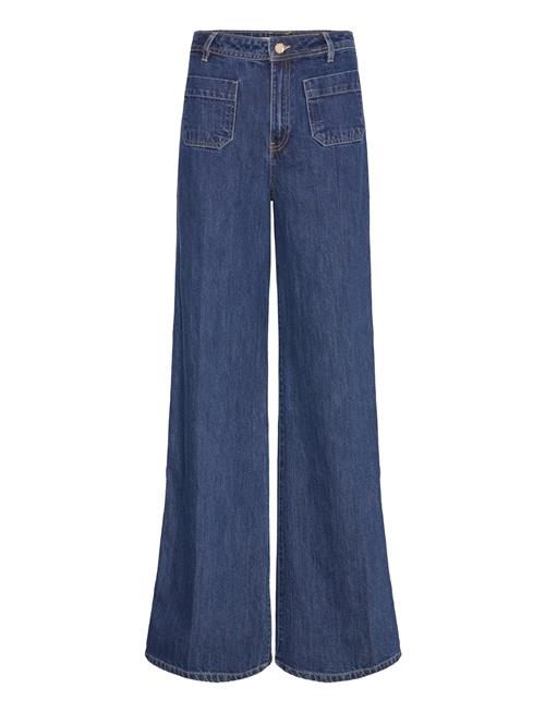 Mango Wideleg Jeans With Pockets Mango Blue