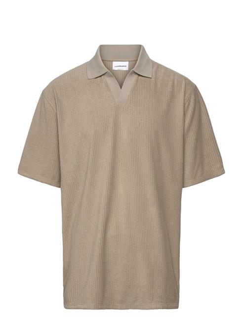 Lindbergh V-Neck Jacquard Polo S/S Lindbergh Beige