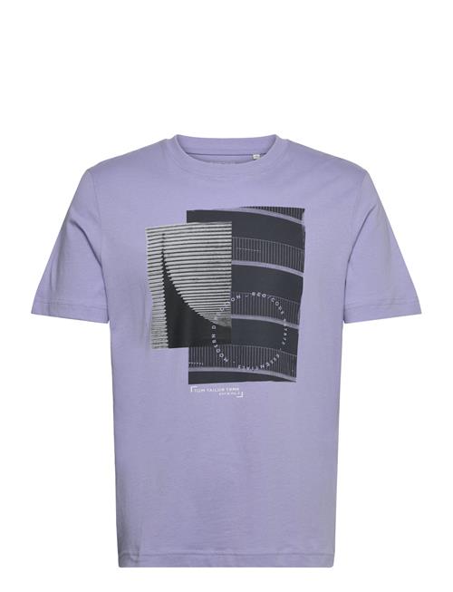 T-Shirt With Photoprint Tom Tailor Purple