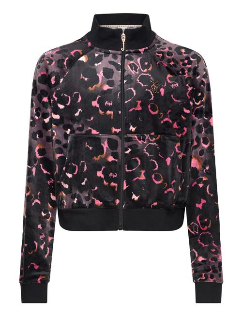 Velour Leopard Print Zip Thru Juicy Couture Black