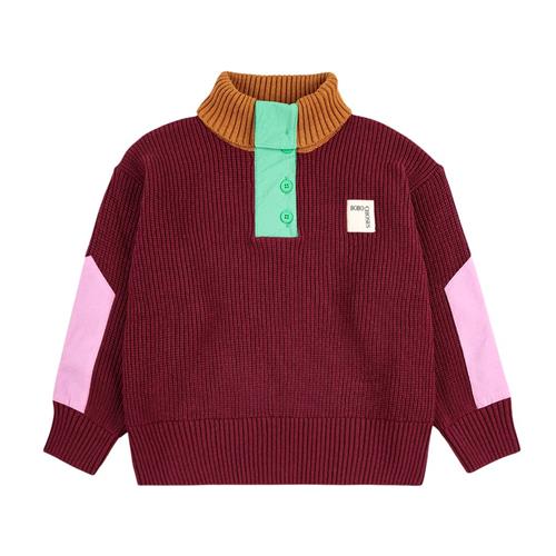 Bobo Choses Color Block Trøje Burgundy Red | Rød | 4-5 years