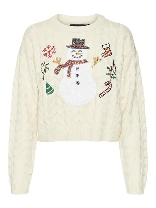 VERO MODA Pullover 'SNOWMAN'  beige / blandingsfarvet