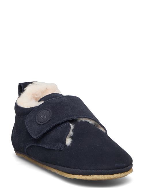 Taj Wool Indoor Shoe Wheat Navy