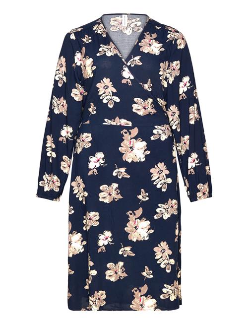 ONLY Carmakoma Carnova Ditte Life Ls Wrap Dress Aop ONLY Carmakoma Blue