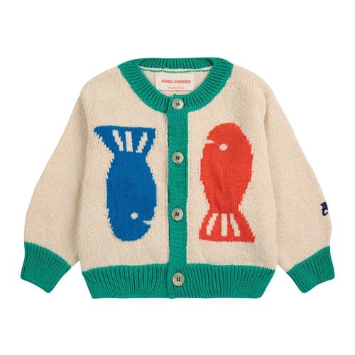 Bobo Choses Lucky Fish Baby Cardigan Offwhite |  | 9 months