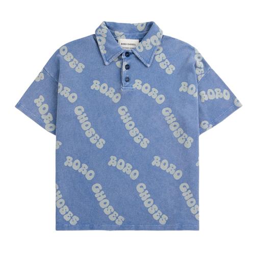 Bobo Choses Wavy Bobo Choses All Over Vaflet Poloshirt Blue | Blå | 4-5 years