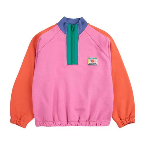 Bobo Choses Smiling Color Block Sweatshirt Med 1/4 Lynlås Fuchsia | Lyserød | 10-11 years