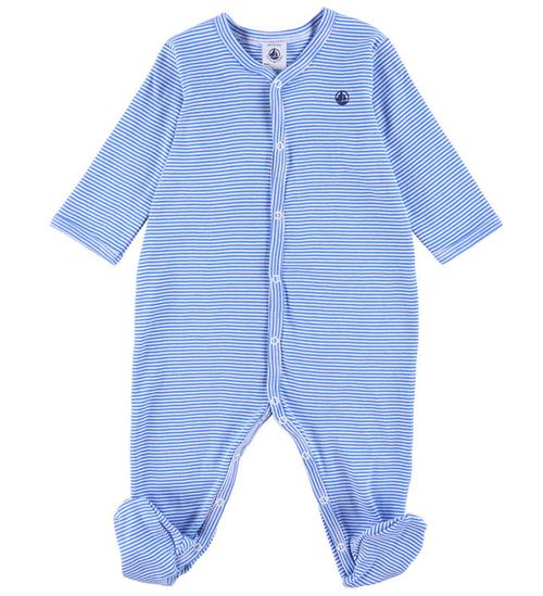 Petit Bateau Natdragt m. FÃ¸dder - Delphinium/Marshmallow