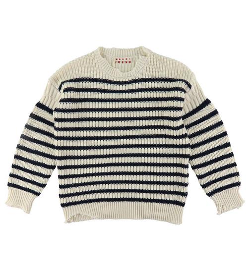 Se Marni Bluse - Strik - Off White/Navystribet ved KidsWorld