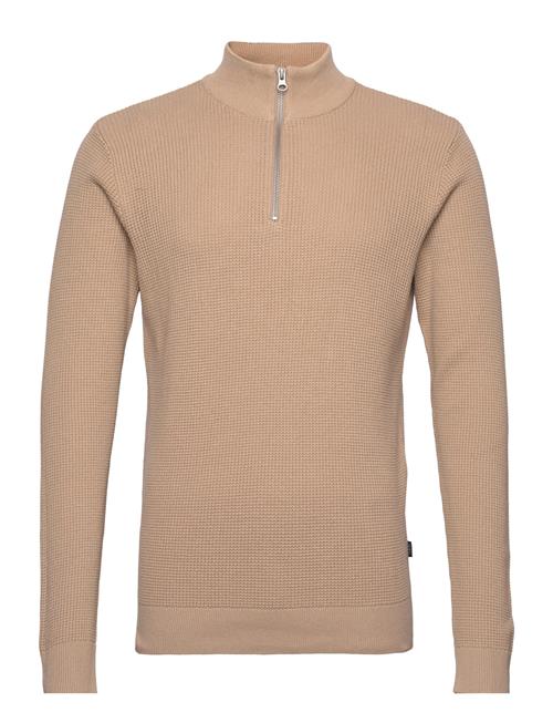 Casual Friday Cfkarlo 0092 Half Zipper Knit Casual Friday Beige