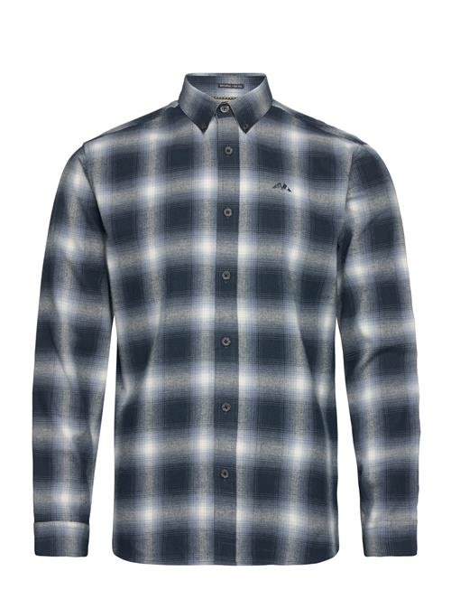 Lindbergh Brushed Checked Shirt L/S Lindbergh Navy