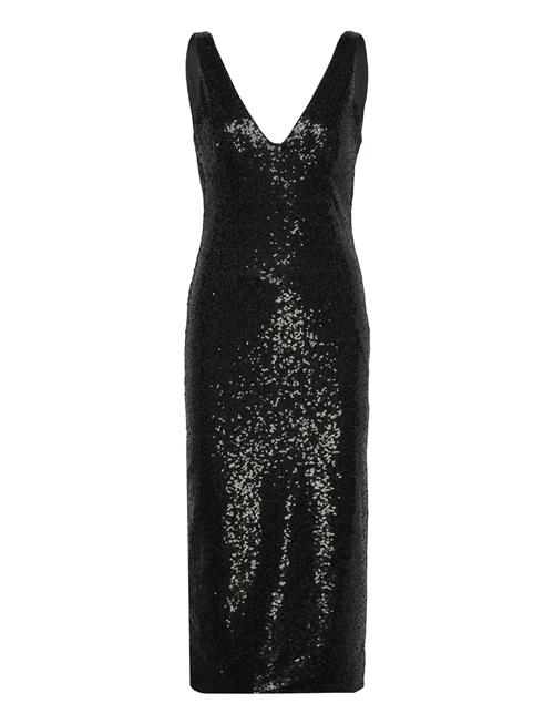 ROTATE Birger Christensen Sequin Low Cut Back Dress ROTATE Birger Christensen Black