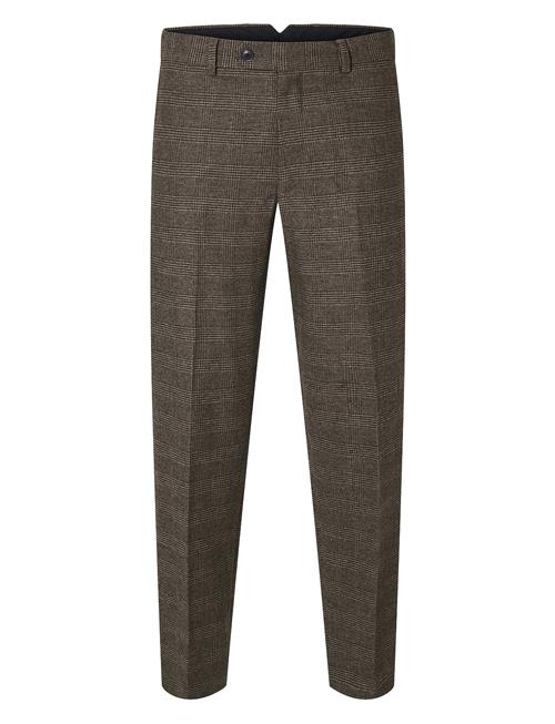 Slhslim-Reed Wool Trs Noos Selected Homme Brown