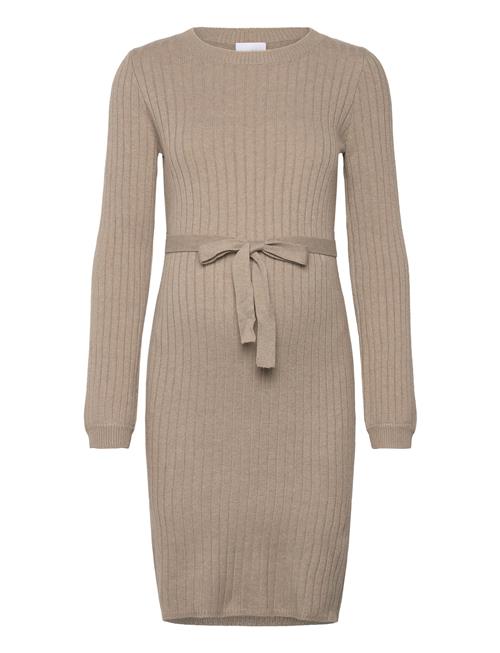 Mlrita L/S Knit Abk Dress Mamalicious Beige