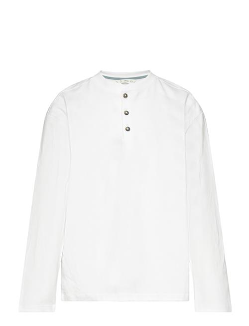 Long Sleeve Cotton T-Shirt Mango White