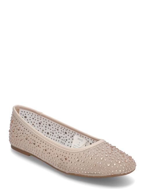 Mango Shiny Effect Ballerinas Mango Beige