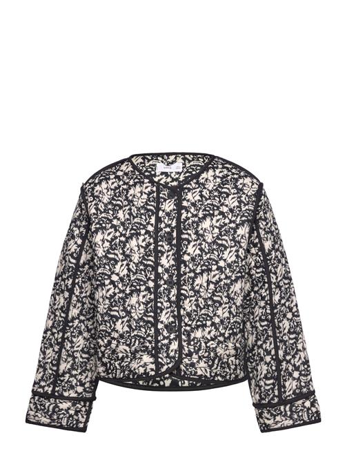 Mango Printed Quilted Jacket Mango Black