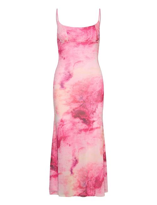 Adoni Print Mesh Midi Dress Bardot Pink