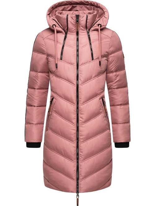 Se MARIKOO Vinterfrakke 'Armasa'  lys pink / sort ved About You