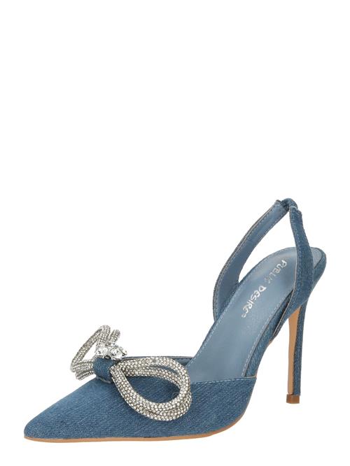 Public Desire Slingpumps 'MIDNIGHT'  blue denim / sølv