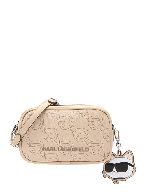 Karl Lagerfeld Skuldertaske 'IKON'  beige / antracit / sort / hvid