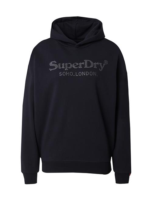 Superdry Sweatshirt 'VENUE METALLIC'  sort / sølv