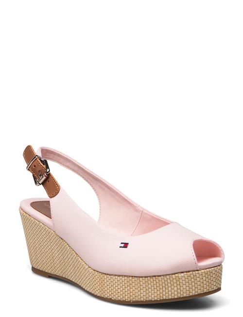 Iconic Elba Sling Back Wedge Tommy Hilfiger Pink