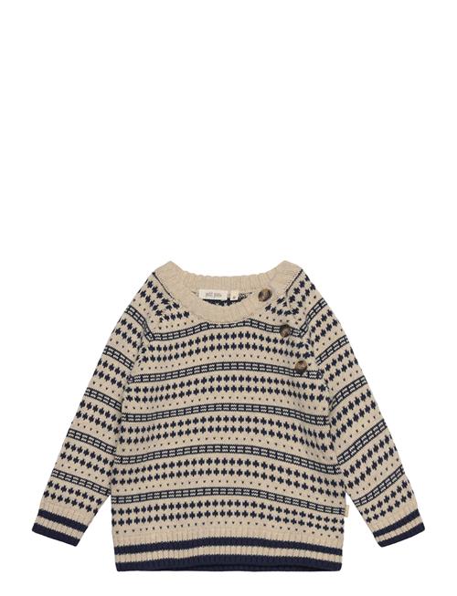 O-Neck Light Nordic Knit Sweater Petit Piao Beige