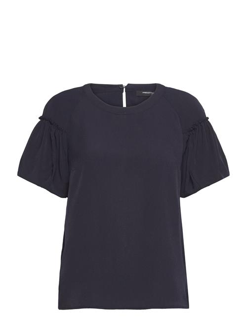 Crepe Light Puff Sleeve Top French Connection Navy