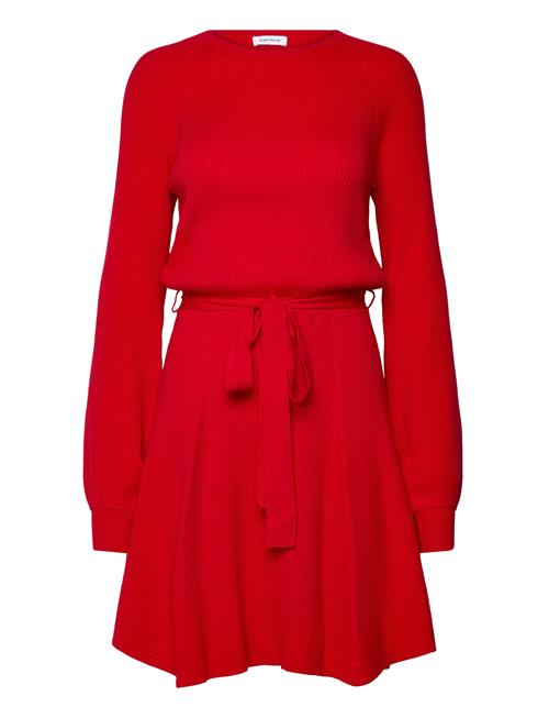 Bubbleroom Rib Knitted Skater Dress Bubbleroom Red